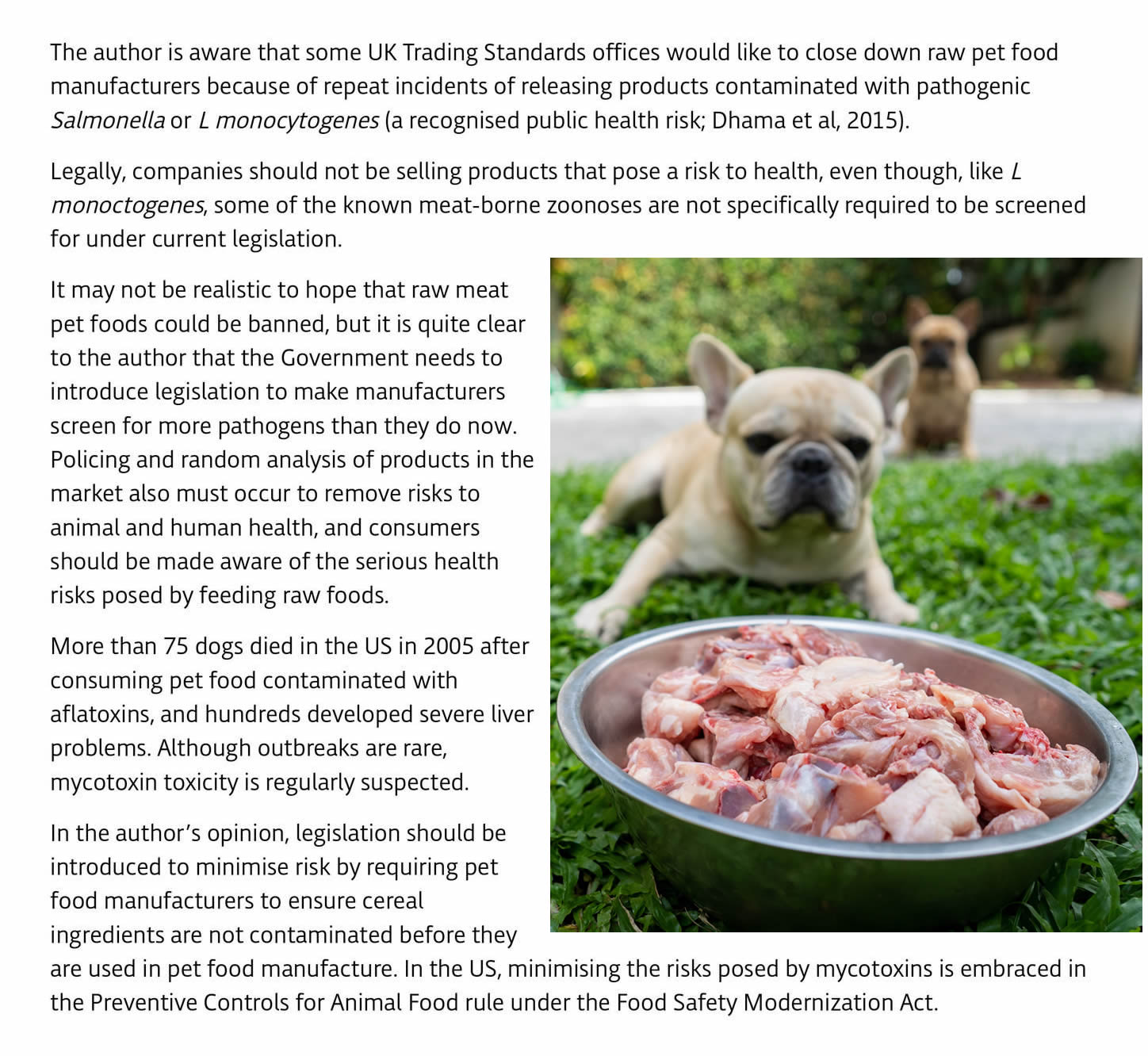 Mike Davies vet Times article pet food legislation