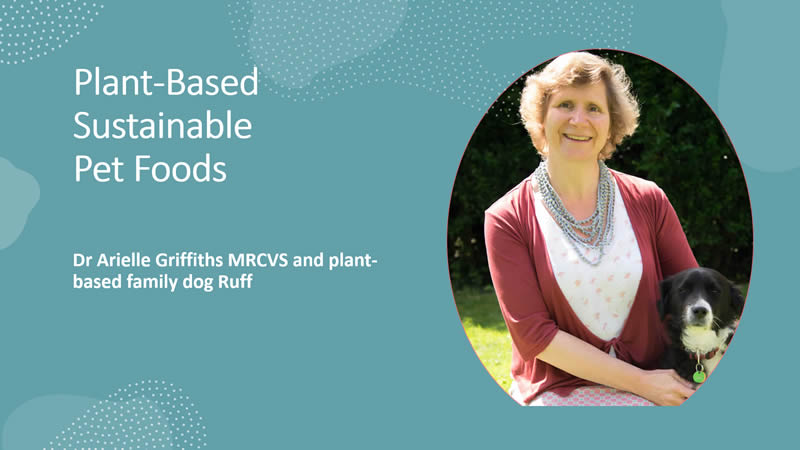 Dr Arielle Griffiths giving talk on plant-based feeding of pets at Glasgow Nutrition Symposium